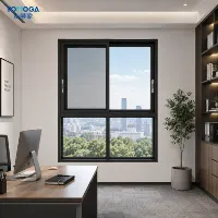 Yomoga Horizontales Schmalrahmen-Schiebefenster mit Magnetischem Fliegengitter und Gehärtetem Sicherheitsglas für Villen, Schulen und Fabriken - Maßanfertigung