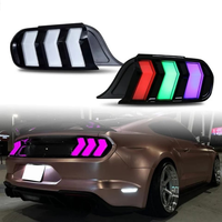 Feux arrière LED RGB à prisme fumé modifiés pour Ford Mustang GT EcoBoost 2015 2016 2017 2018 (paire) – Feux de freinage, de recul et de position