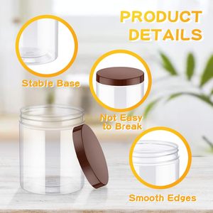 Food Grade 30ml 50ml 100ml 200ml 500ml Clear PET Plastic <b>Jar</b> with Black Lid for Cosmetic Lotion Skin Care - Product Image 2