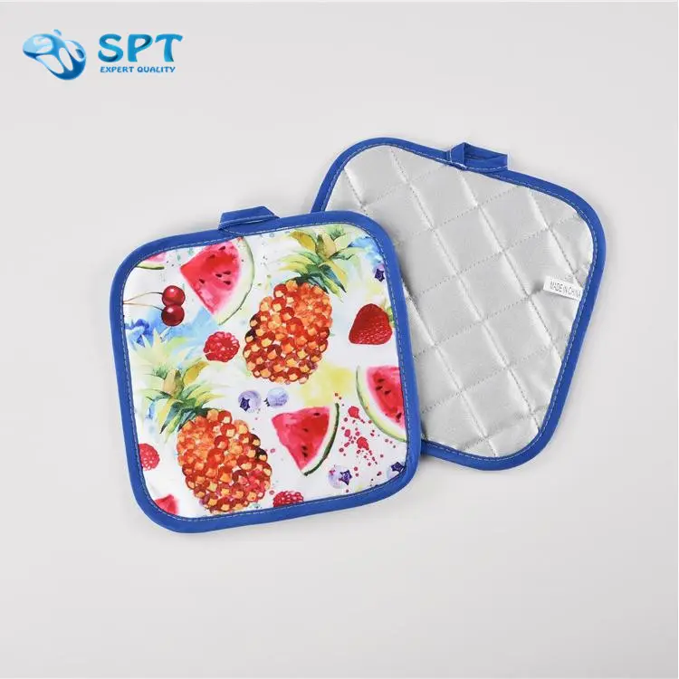 Печать обычная белая льняная печь квадратная пустая кухня Рождество под заказ оптовая продажа сублимационный держатель для кастрюли