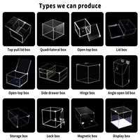 Boîte en acrylique transparente personnalisée, cube de présentation, conteneur en acrylique pour le rangement, personnalisation du LOGO, taille, forme, couleur