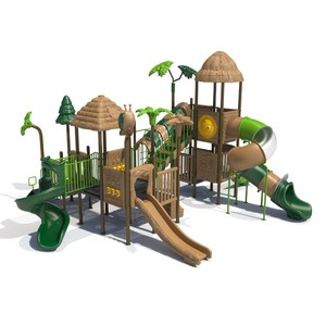 Parque infantil Tobogán grande de plástico Parque infantil comercial de fábrica Equipo de parque infantil al aire libre Tema forestal - Product Image 2