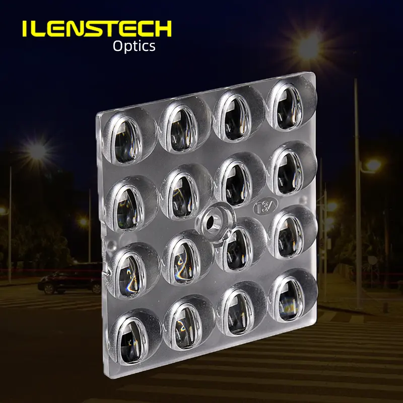 50X50Mm 4 6 8 12 16 24 Led Pc Pmma Lensa 3030 5050 untuk Lampu Jalan Terowongan Cahaya