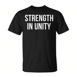 T-shirt Strength In Unity nera unisex per adulti taglia media - Product Image 3