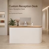Salon blanc simple à la mode Bureau de réception moderne Boutique Bureau de réception pour 1 personne Logo personnalisé