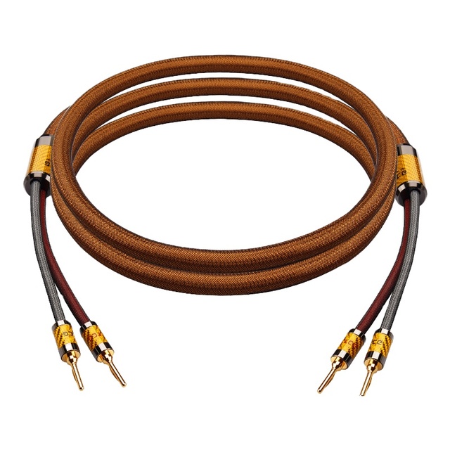 DAJIANG OEM Customized HIFI Speaker Audio Cable High-End Stereo Amplifier PVC Jacket Braid High Purity OCC Banana Gold-Plated