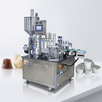 Machine automatique rotative de remplissage et de scellage de gobelets pour sauces, vinaigrettes et ketchup
