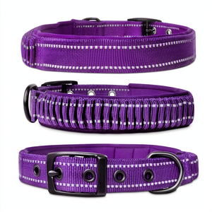 Collar de Perro Resistente con Asa |   Diseño Reflectante Acolchado de Nailon Balístico |   Collares <span class=keywords><strong>El</strong></span>ásticos Ajustables con Hebilla para Perros - Product Image 1