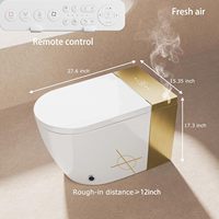 WC intelligent haut de gamme avec bidet intégré, eau chaude, séchage à l'air, acier inoxydable, entièrement automatique, éclairage d'ambiance pour
