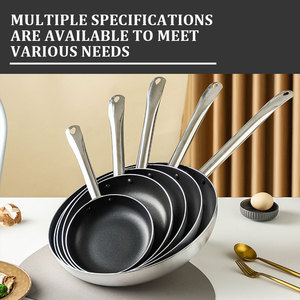 WINNERS Utensilios de cocina comerciales 20cm 30cm 40cm Sartén de aluminio de doble fondo Sartén antiadherente Sartén con mango largo - Product Image 2