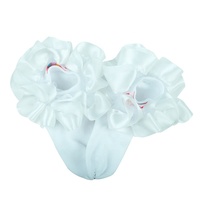 Chaussettes à volants en ruban pour bébé fille, coton blanc uni, épaisses, chaussettes d'hiver pour bébé, chaussettes à volants pour filles, enfants