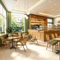 Design d'intérieur de café, comptoir de café en bois, présentoir, table de bar, mobilier personnalisé pour la décoration d'un café