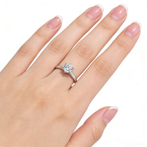 Bague de Fiançailles Classique en Or Massif 9K/10K/14K/18K avec Diamant de Laboratoire CVD IGI/HPHT, Plaqué Or 14K 1CT pour Hommes et Femmes - Product Image 4
