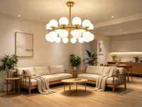 Lustre LED sur mesure haut de gamme, cadre en laiton, abat-jour en verre opale, grand lustre pour escalier, hall d'entrée