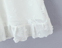 Robe d'été élégante française 2026, brodée en maille ajourée, décontractée, courte, sans manches, dos nu, pour femme