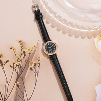 Jam Tangan Wanita Tali Kulit Tipis Dial Kecil Temperamen Sederhana Bernuansa Sastra Gaya Kampus