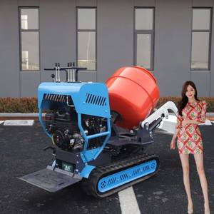 Mezclador de hormigón de la mejor calidad 300L 400L Mezclador de cemento de hormigón con orugas de carga automática Mezclador de mortero - Product Image 5