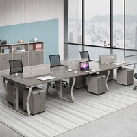 Bureau de Travail : Ensemble de Mobilier de Bureau Commercial de Luxe, Poste de Travail Modulaire avec Table et Chaises, Table de Séparation