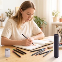 Ensemble de 12 crayons de couleur en bois noir avec taille-crayon, crayons de couleur, emballage en tube en papier avec logo personnalisé pour le dessin artistique, cadeau