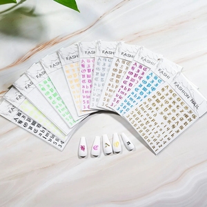 Pegatinas 3D para decoración de <span class=keywords><strong>uñas</strong></span>, número de letra gótica, diseño fresco de oro negro, adhesivo deslizante para <span class=keywords><strong>uñas</strong></span>, decoración de manicura - Product Image 6