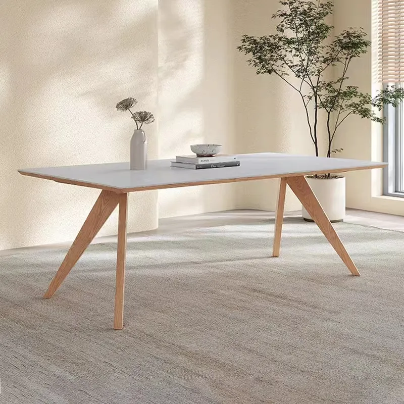 Haushalt einfache Art Massivholz Tisch Bein Rock Platte Desktop moderne Walform Familie Wohnzimmer Esstisch