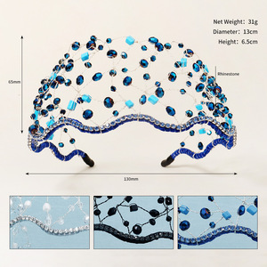 Bandeaux de cheveux tricotés à la main <span class=keywords><strong>filet</strong></span> de tête accessoires de cheveux femme mariée bandeau en maille - Product Image 5