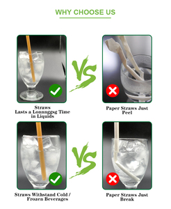 Phân hủy sinh học mía rơm compostable dùng một lần cá nhân bọc nhựa-Miễn phí bã mía sợi ống hút cho Đảng - Product Image 5