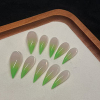 Faux ongles à presser longs et pointus, motif griffe de dragon, finition miroir dorée chromée, faits main, forme stiletto, pour soirée