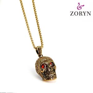 Collares con Colgante de Diamante Chapado en Oro 1%er, Estilo Motero, Punk, Hip Hop, Vintage, de Acero Inoxidable, Joyería de Moda para Hombres y Mujeres - Product Image 5