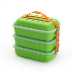 Bangduo Bento <b>Box</b> Rectangle Clip On Lid <b>Microwaveable</b> <b>Lunch</b> <b>Box</b> Food Storage Container Travel Use Solid Color 90054 3 - Product Image 3