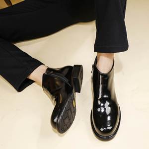 Men's British Style <b>High</b> <b>Top</b> New Ankle <b>Boots</b> Autumn amd Winter Outdoor Horse Leather Handmade <b>Boots</b> - Product Image 3
