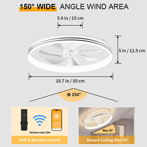 Ventilador de Techo Inteligente con Temporizador y Función de Sueño - Ultra Silencioso (<30dB), 7 Aspas de Acrílico, 3 Colores y 6 Velocidades Regulables, con Control Remoto/Control por Aplicación - Product Image 4