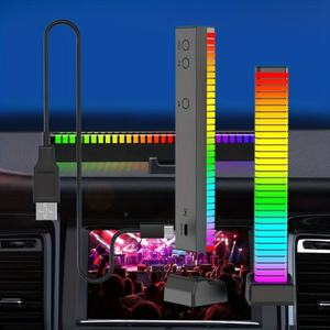 Nueva Luz LED Portátil USB 2023 con Control de Sonido, Iluminación Ambiental Rítmica, Control por Voz, Luz de Atmósfera Musical Activada por Sonido - Product Image 4