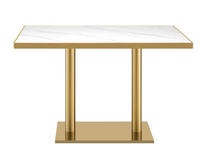 Table carrée moderne en marbre avec structure métallique pour salle à manger, hôtel, cuisine commerciale et mobilier de restaurant