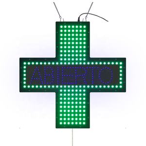 48x48cm <span class=keywords><strong>Led</strong></span> verde farmacia Cross Display interno tavola acrilica ABIERTO CERRADO <span class=keywords><strong>LED</strong></span> aperto segno di chiusura per spagna - Product Image 3