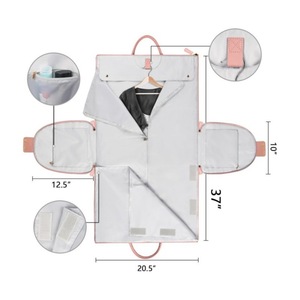 Sac de voyage imperméable en PU grande capacité avec compartiment à chaussures suspendu géométrique, sac à main unisexe tendance pour affaires et activités de plein air - Product Image 4