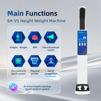 Báscula Ultrasónica para Medir Peso y Altura, Máquina para Medir Peso y Altura del Cuerpo Humano