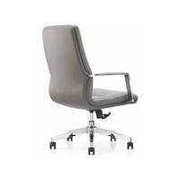 Chaise de bureau ergonomique à dossier haut, structure en acier massif, base chromée, matériau PU - Certifiée BIFMA, design moderne, fixe