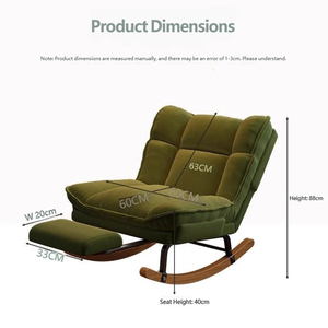 Fauteuils à bascule ergonomiques modernes de luxe, canapés en bois pour salon et chambre à coucher, fauteuils inclinables - Product Image 6