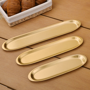 Plateau ovale durable en <span class=keywords><strong>acier</strong></span> inoxydable pour crevettes, boulettes de bœuf, sushis, barbecues, et snacks créatifs – Vaisselle de table pour fondue - Product Image 3