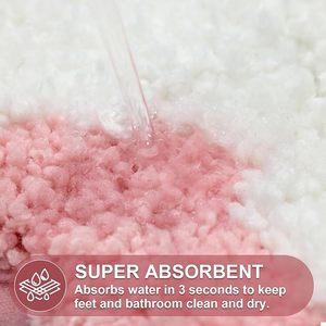Luxuriöse, gewellte, rosa Polyester-Badematten, rutschfest, waschbar, schnelltrocknend, saugfähig, weich, Plüsch, Mikrofaser, <span class=keywords><strong>Hotel</strong></span>, Haustier - Product Image 4