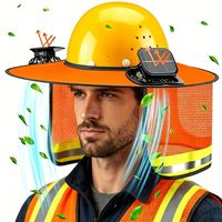 Casquette de travail pour agents d'assainissement Warmicde avec ventilateur solaire, protection solaire extérieure, séchage rapide, respirante, imperméable et réfléchissante