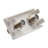 Module de plaque murale satellite F-Type UK 50*25mm avec 2 connecteurs F en alliage de zinc et nickelé