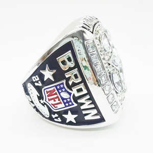 <span class=keywords><strong>1995</strong></span> Dallas Cowboys campeonato de fútbol anillo de resina plateado joyería de los hombres Material de aleación para exhibición de recuerdo memoria de ventilador - Product Image 6