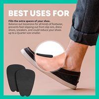Semelles intérieures souples noires pour hommes et femmes en feutre auto-adhésif pour chaussures et languettes