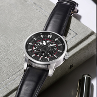 Montre mécanique ODM/OEM CIRNI avec boîtier en acier inoxydable de haute qualité, verre saphir, bracelet en cuir de vache, cadran analogique de 22 mm, 5 bars