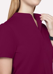 Conjunto de Uniformes Médicos de Spandex Color Vino Tinto Personalizados para Mujer, Uniformes de Hospital de Fábrica, Tela de Sarga Transpirable y Cómoda - Product Image 5