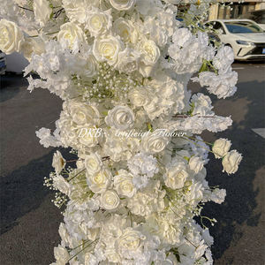 Arreglos Florales Elegantes para Arco de Boda, Blancos, Ecológicos, de Lujo, con Rosas Blancas Artificiales para Eventos - Product Image 4