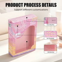Kemasan Kotak Datar Transparan Persegi Warna-Warni Cetak Murah Grosir, Ramah Lingkungan, Dapat Digunakan Kembali, Custom, untuk Kosmetik Embossing UV