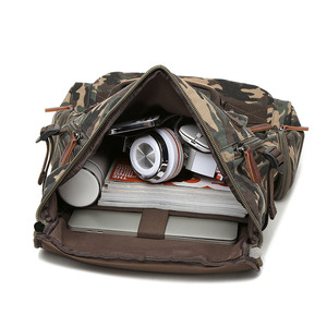 Wholesale Outdoor Camouflage <b>Canvas</b> <b>Backpacks</b> Men Hiking Laptop Bag Student Travel School Daily <b>Backpacks</b> - Product Image 5